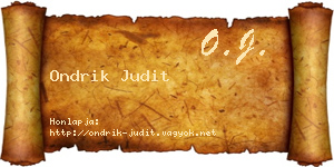 Ondrik Judit névjegykártya